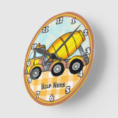 セメントミキサー車 ラウンド壁時計 (傾斜)