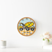 セメントミキサー車 ラウンド壁時計 (ホーム)