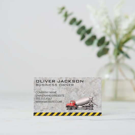 セメントミキサー車 名刺 (スタンド正面)