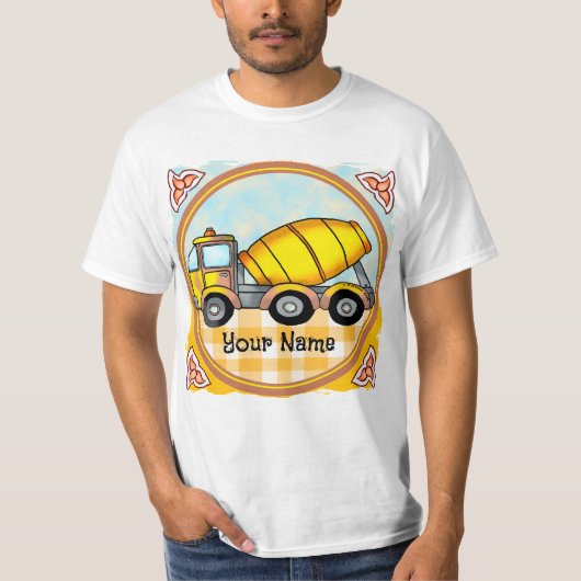 セメントミキサー車 Tシャツ (正面)