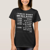 セメント職人の時給率 楽しいコンクリート労働者ラボ Tシャツ (正面)