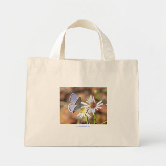 セラウヌスブルーバタフライブルーストライプトートバッグ ミニトートバッグ