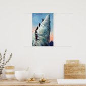 セラックに登ろうとする登山者 ポスター (キッチン)