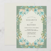 セラドンアクアスプリグユーカリの結婚式 招待状 (正面/裏面)