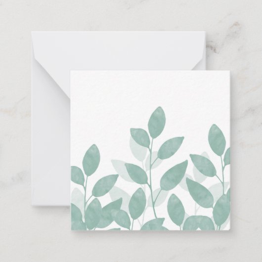 セラドングリーンウォーター葉カラー ノートカード (正面)