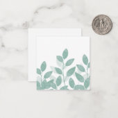 セラドングリーンウォーター葉カラー ノートカード (正面/裏面インサイチュ)