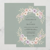 セラドンパーブラッシュペオニーの結婚式 招待状 (正面/裏面)