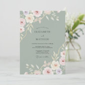 セラドンピンクの芍薬の結婚式 招待状 (スタンド正面)