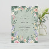 セラドンミドウの野の花の結婚式 招待状 (スタンド正面)