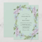 セラドン・ルリダマカズラの結婚式 招待状 (正面/裏面)