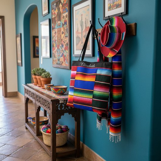 セラパーソナライズされたプストライプ トートバッグ