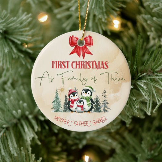 セラパーソナライズされたミッククリスマスオーナメント – First Ch セラミックオーナメント (ツリー)