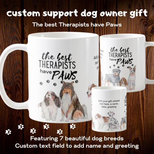 セラピストは最高のPAWS Support Dogsカスタムを持つ コーヒーマグカップ