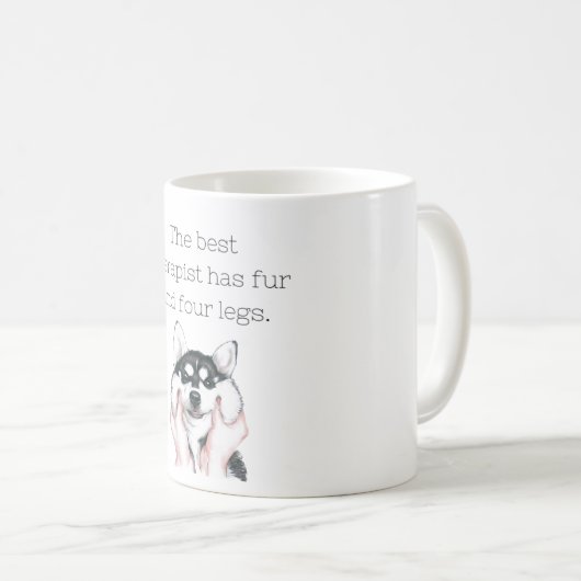 セラピストは毛皮と4本の脚のマグを持つ コーヒーマグカップ (正面右)