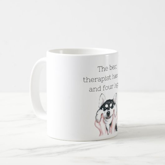 セラピストは毛皮と4本の脚のマグを持つ コーヒーマグカップ (正面左)