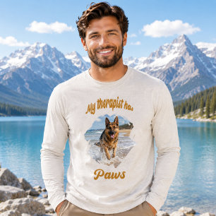 セラピストは肉球を持っている フォト・ドッグ 引用 ジョーク トライブレンドTシャツ