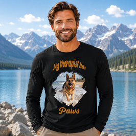 セラピストは肉球 photo 犬 引用 ジョーク 黒 トライブレンドTシャツ