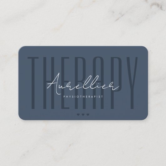 セラピストエレガント理学療法士ブルーチャーム 名刺 (正面)