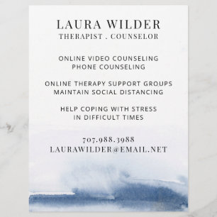 セラピストカウンセラーのオンラインまたは電話チラシ チラシ