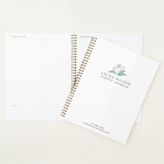 セラピストカウンセラーセリーネホワイトフラワービジネスC プランナー手帳 (ディスプレー)
