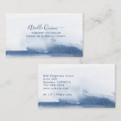 セラピストカウンセラーセリーンインディゴウォーターカラー 名刺 (正面/裏面)
