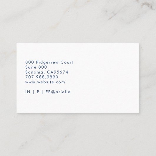 セラピストカウンセラーセリーンインディゴウォーターカラー 名刺 (裏面)