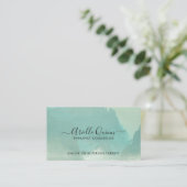 セラピストカウンセラー抽象芸術ブルーグリーンウォーター色 名刺 (スタンド正面)