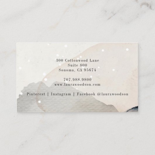 セラピストカウンセラー抽象芸術水の色の形状 名刺 (裏面)