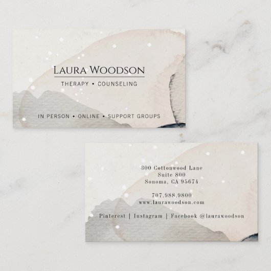 セラピストカウンセラー抽象芸術水の色の形状 名刺 (正面/裏面)