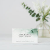 セラピストカウンセラー抽象芸術水彩緑 名刺 (スタンド正面)