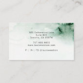 セラピストカウンセラー抽象芸術水彩緑 名刺 (裏面)
