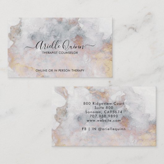 セラピストカウンセラー抽象芸術水彩虹色 名刺 (正面/裏面)