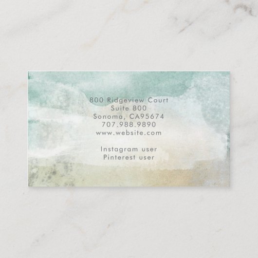 セラピストカウンセラー穏やかな抽象芸術手書 名刺 (裏面)