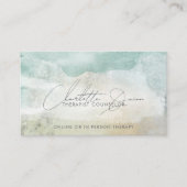 セラピストカウンセラー穏やかな抽象芸術手書 名刺 (正面)