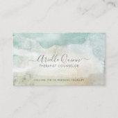 セラピストカウンセラー穏やかな抽象芸術水の色 名刺 (正面)