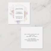 セラピストカウンセラー穏やかな花の水彩洗剤 スクエア名刺 (正面/裏面)