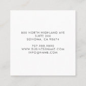 セラピストカウンセラー穏やかな花の水彩洗剤 スクエア名刺 (裏面)