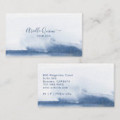セラピストカウンセラー青抽象芸術水彩 名刺 (正面/裏面)