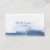 セラピストカウンセラー青抽象芸術水彩 名刺 (正面)