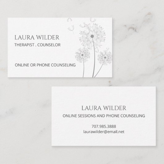 セラピストカウンセラー風の花 名刺 (正面/裏面)
