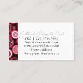 セラピストカスタムのプロフェッショナル栄養 名刺 (裏面)