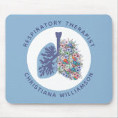セラピストカスタムフローラ肺ギフト マウスパッド (正面)