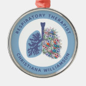 セラピストカスタムフローラ肺ギフト メタルオーナメント (正面)