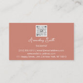 セラピストゴールデンスクリプトQRコードロゴ自然バラ 名刺 (裏面)