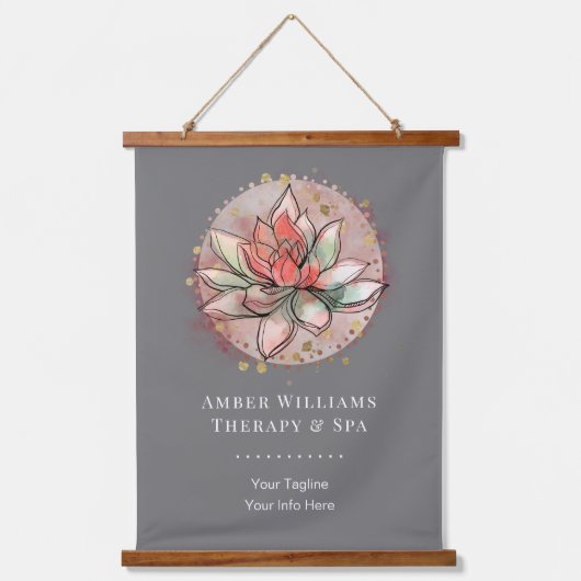 セラピストスパ多汁治癒ヨガクリニックサロン 吊り下げ型タペストリー (正面)