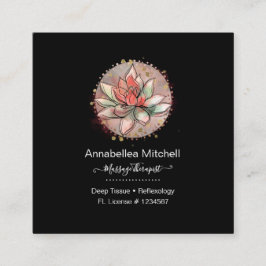 セラピストスパ多肉性ヨガヒーリング スクエア名刺