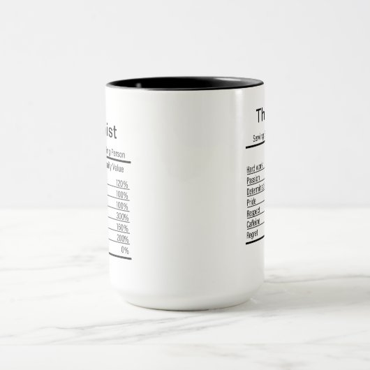 セラピストパーソナライズされた栄養事実、2トーン マグカップ (中央)