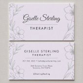 セラピストフローラ薄紫パープルヒーリングエレガント 名刺
