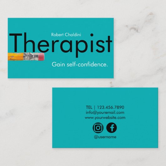 セラピストブルー名刺 名刺 (正面/裏面)