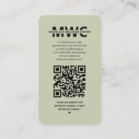 セラピストマッサージスパウェルネスセージモダンIG 名刺 (裏面)